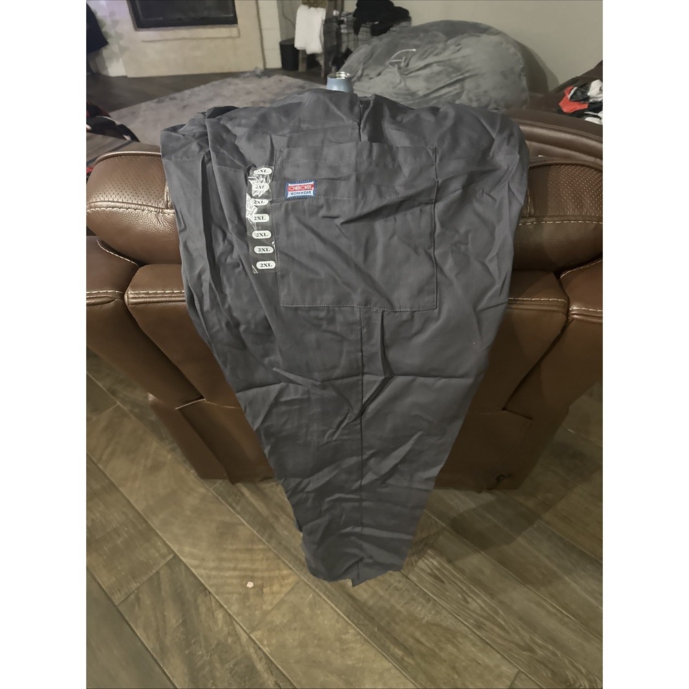 Cherokee Workwear Originals Men's Drawstring Cargo Scrub Pant in pewter